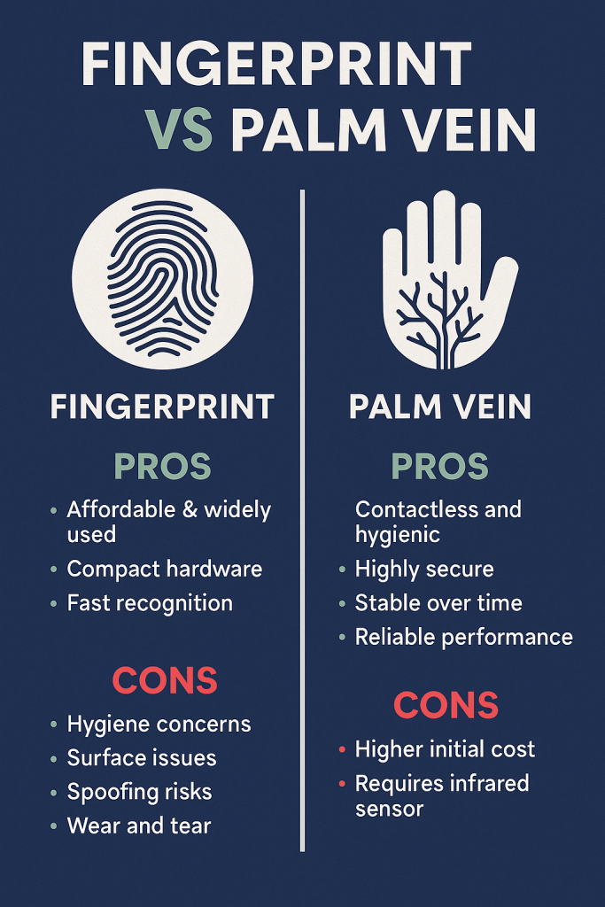 Fingerprint vs Palm Vein Technology: Which One Leads the Future of Biometric Security? Comparison of fingerprint and palm vein